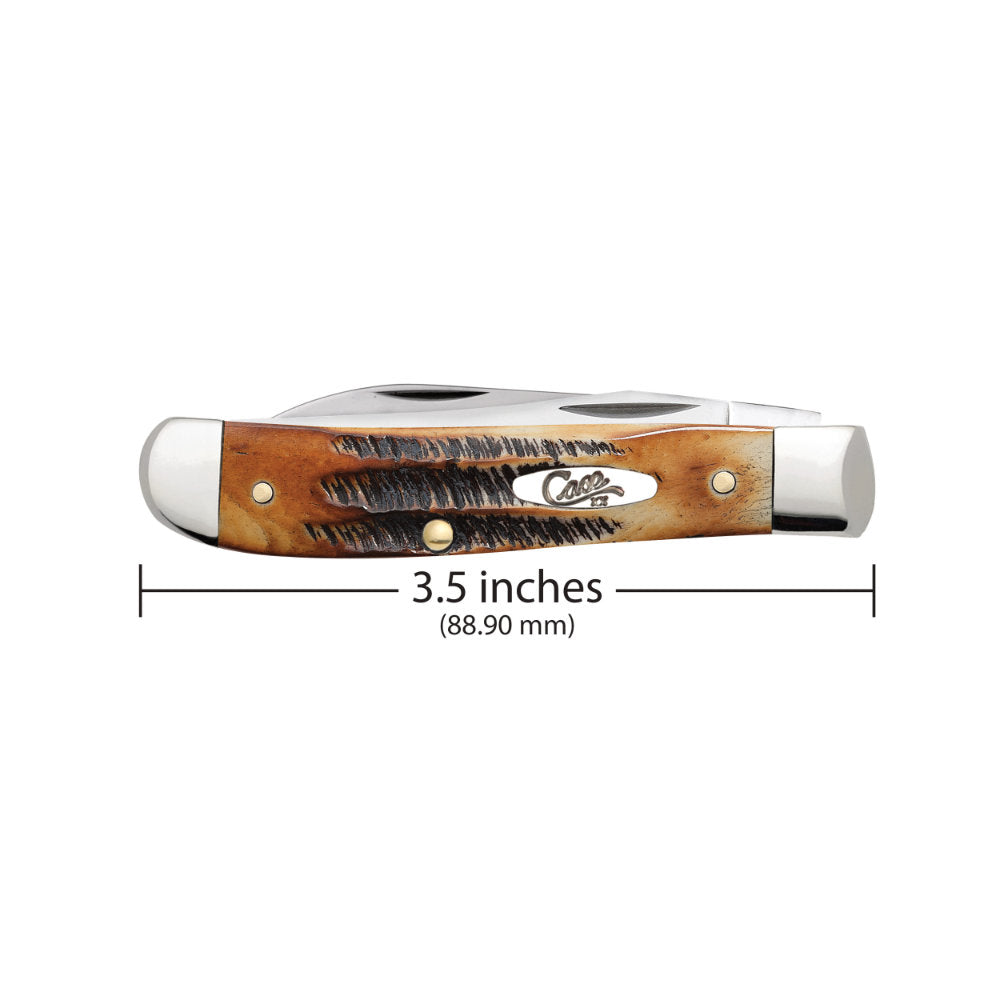 Case Mini Trapper 6.5 BoneStag Pocket Knife is 3.5-inches Closed