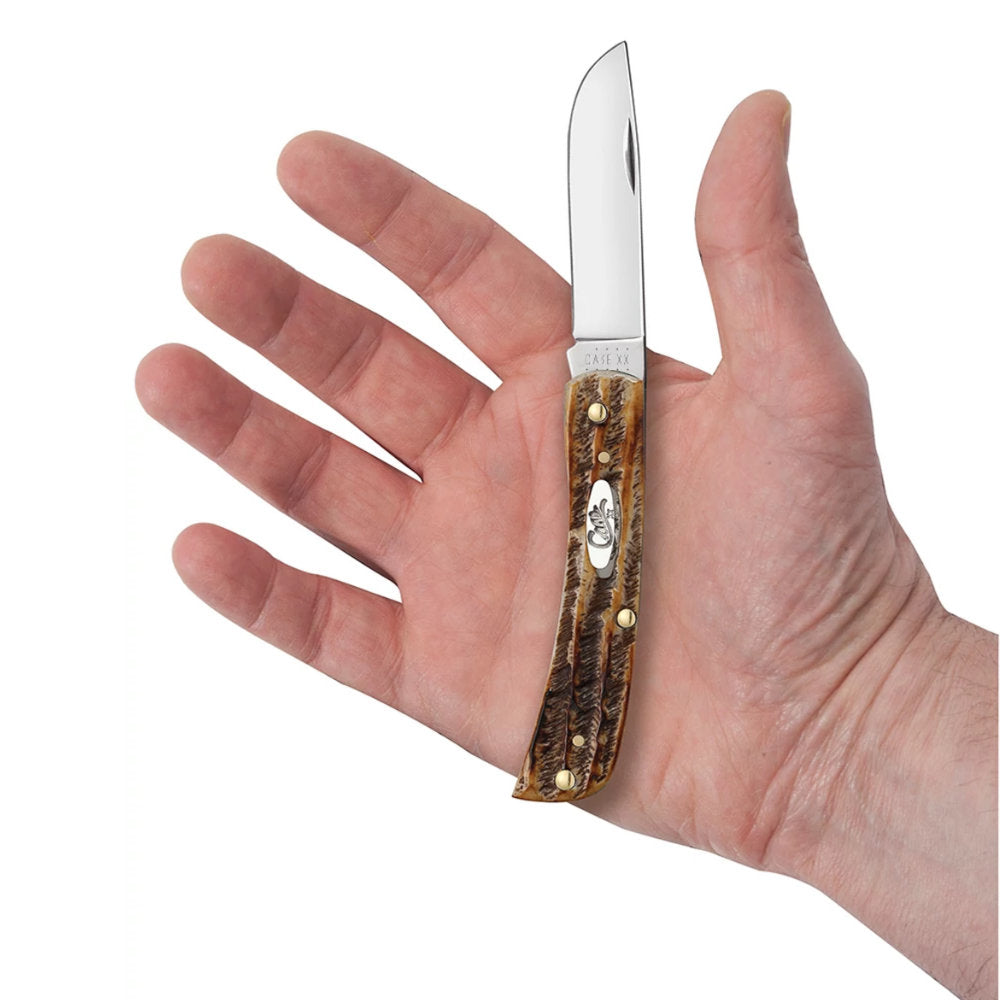 Case Sod Buster Jr 6.5 BoneStag Pocket Knife in Hand