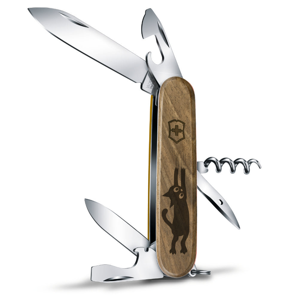 Victorinox Personalized Cats Spartan Hardwood Walnut Designer Swiss Army Knife at Swiss Knife Shop