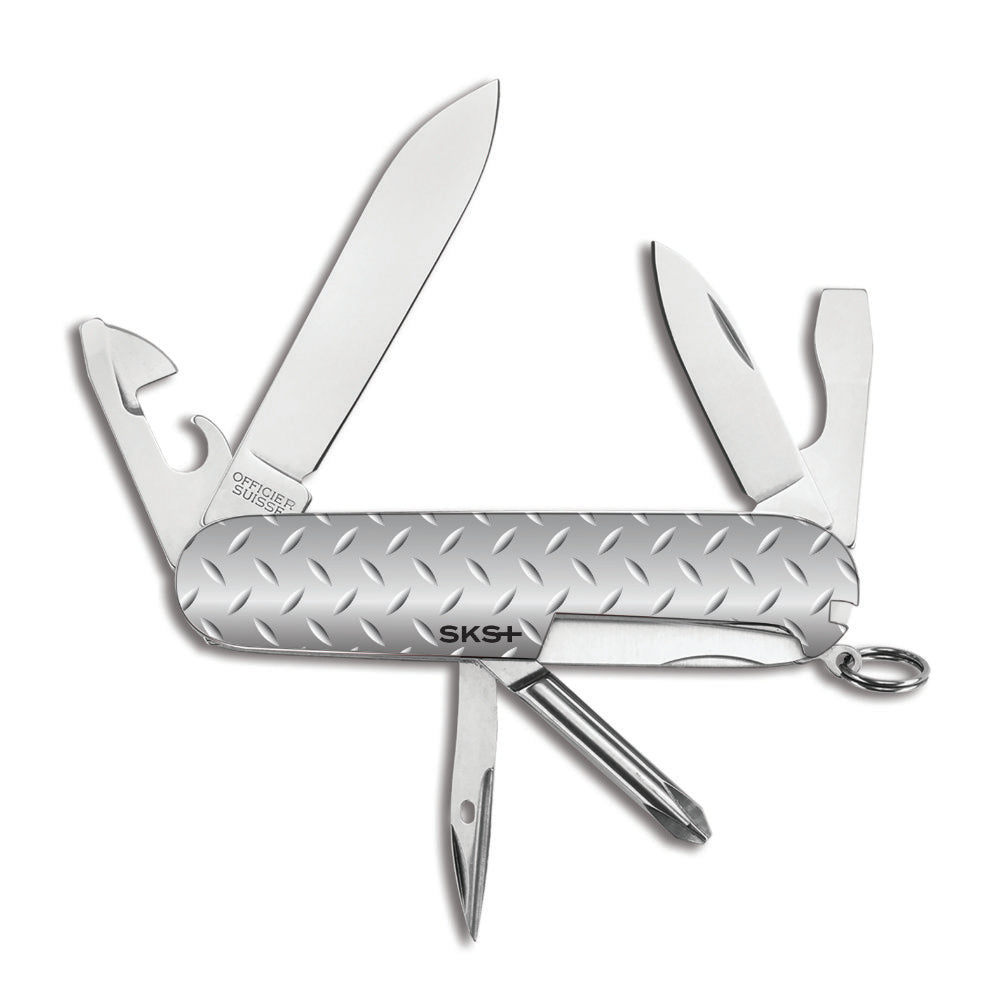 Victorinox Textured Diamond Plate Designer Swiss Army Knife Back View