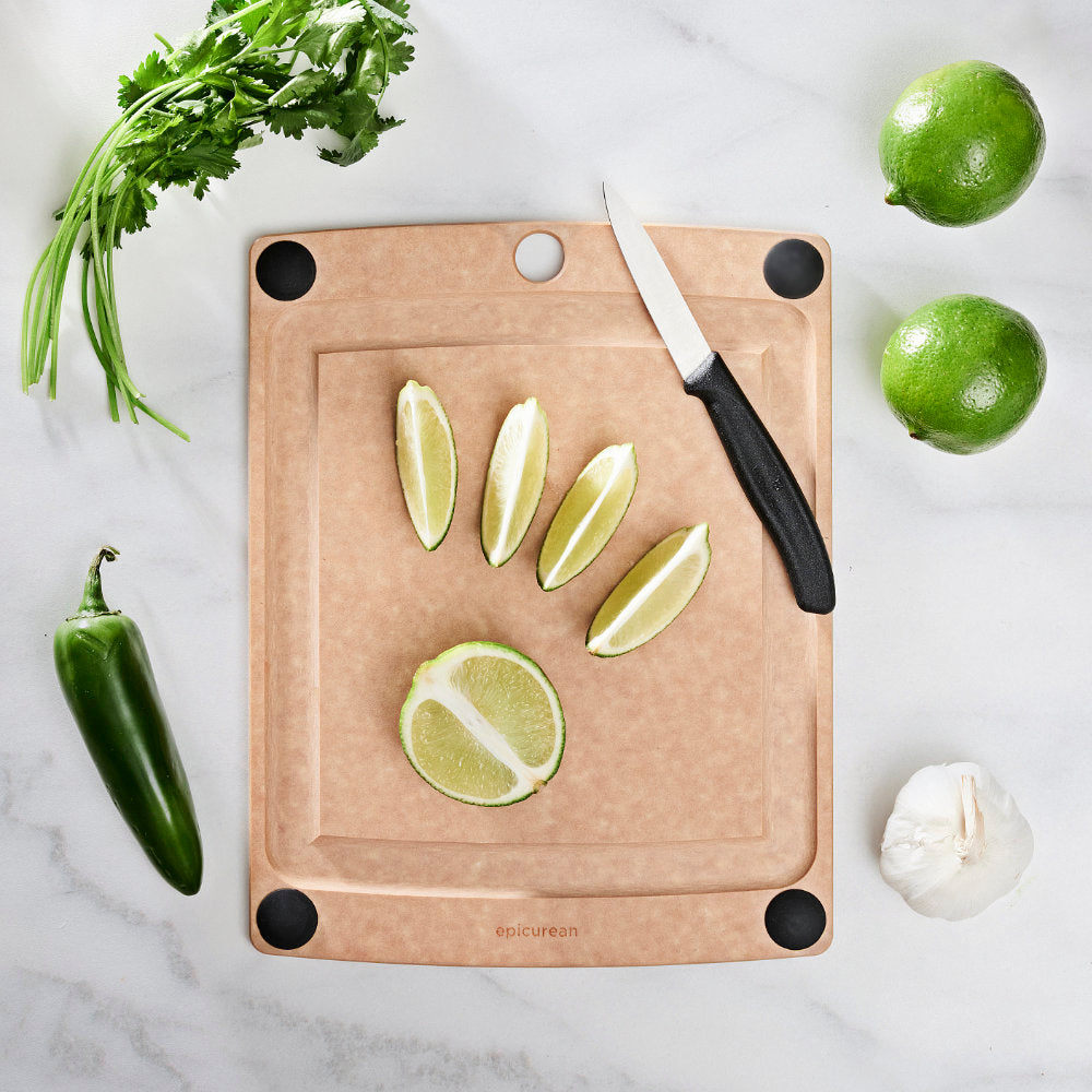 Epicurean All-In-One 11.5" x 9" Cutting Board, Natural with Generous Juice Groove