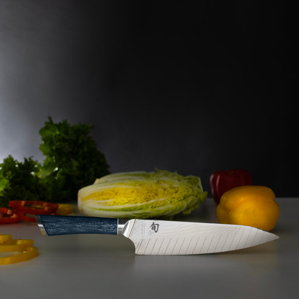 Shun Shiranami 8" Chef's Knife with Fruits and Vegetables