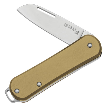 Fox Knives Vulpis 108 Brass Polished Blade Folding Pocket Knife at Swiss Knife Shop