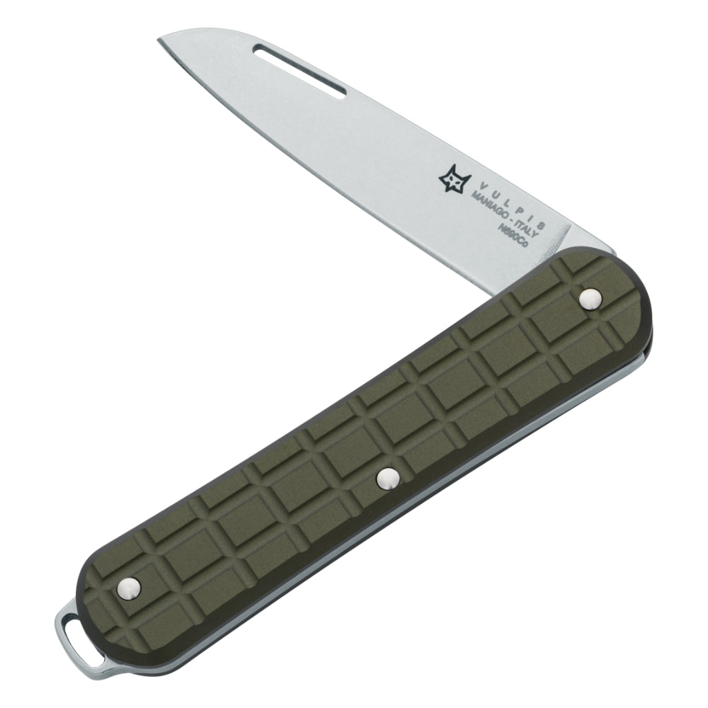 Fox Knives Vulpis 130 Grenade Pattern Folding Pocket Knife Military Green