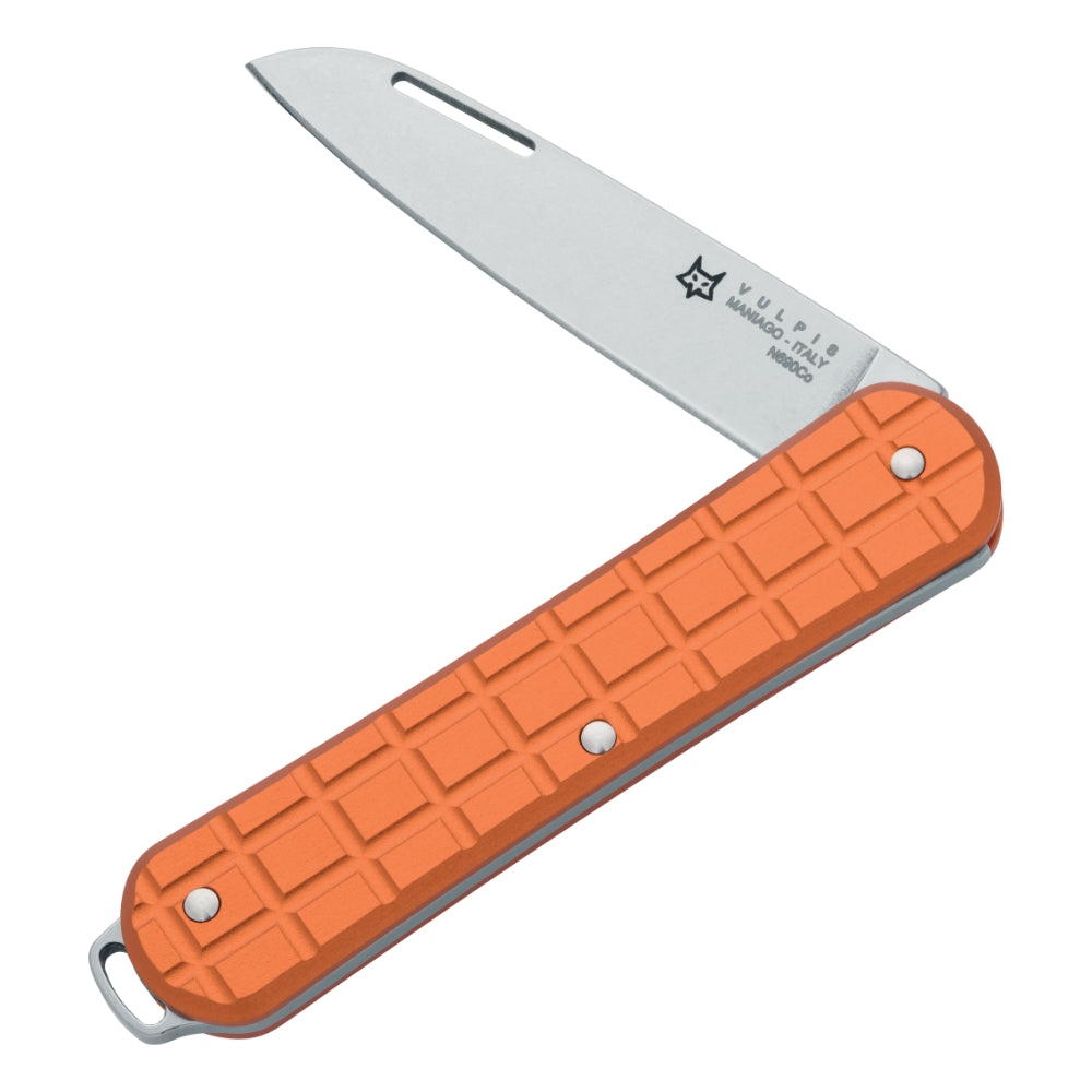 Fox Knives Vulpis 130 Grenade Pattern Folding Pocket Knife Orange