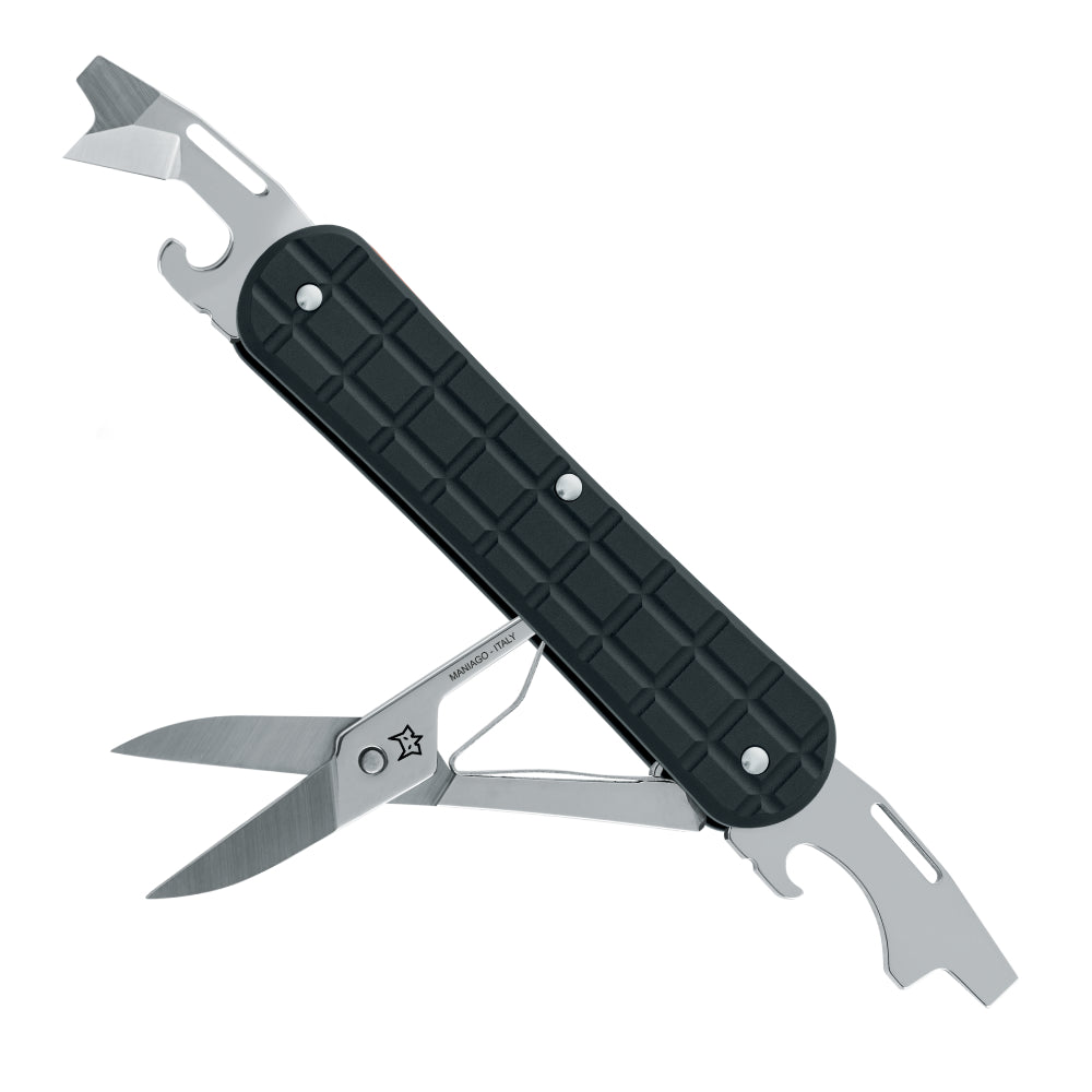 Fox Knives Vulpis 130 Grenade Pattern 3-Function Pocket Tool Black