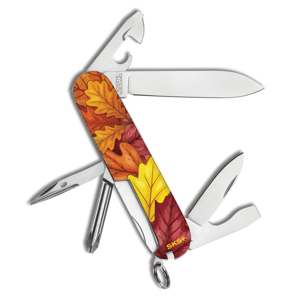 Victorinox Falling Leaves Tinker Designer Swiss Army Knife Back Handle View