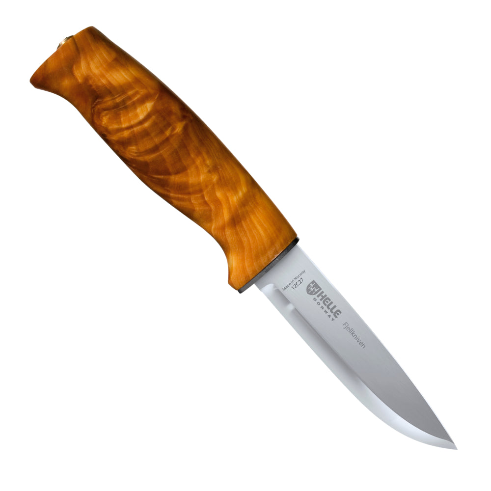 Helle Fjellkniven Outdoor Knife with Curly Birch Handle