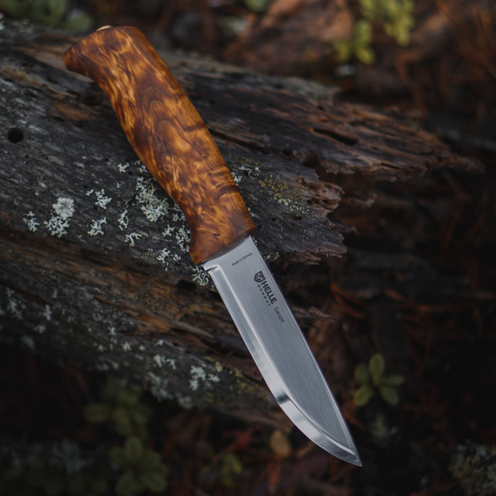 Helle Guape Outdoor Knife at Campsite