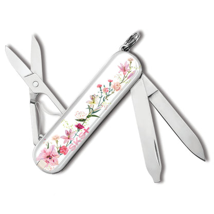 Victorinox Spring Blossoms Classic SD Designer Swiss Army Knife with Beautiful Spring Flowers in Bloom