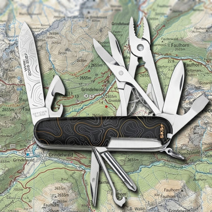 Victorinox Topographical Winter 2026-2027 Designer Deluxe Tinker Swiss Army Knife with Topographical Map