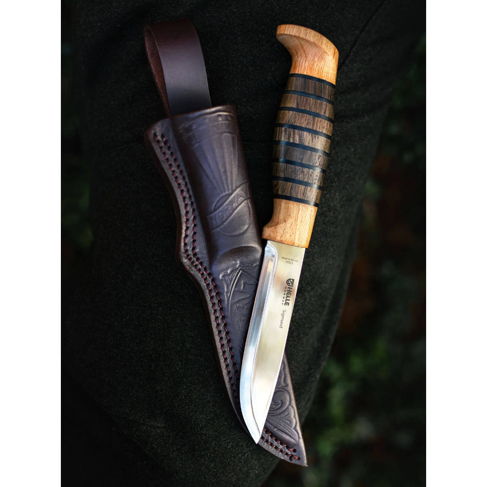 Helle Sigmund Outdoor Knife and Leather Sheath Outdoors