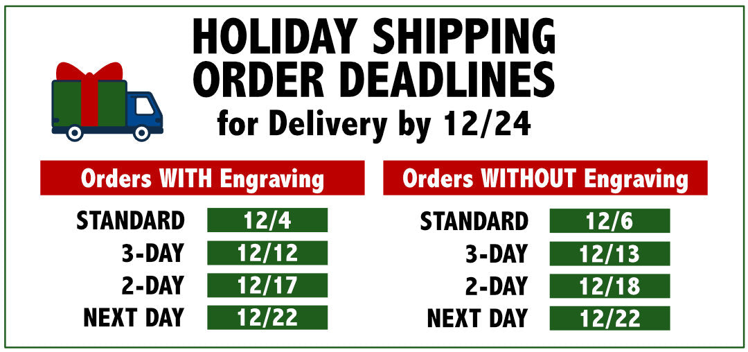 Holiday Shipping Order Deadlines at Swiss Knife Shop 2025