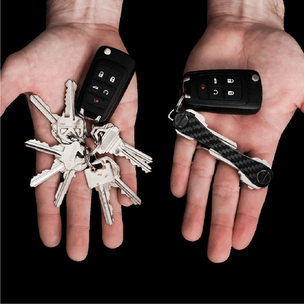 KeySmart Original Compact Key Holder, Carbon Fiber 3K Tames Your Jumble of Keys