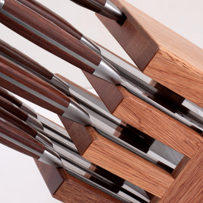 Messermeister Avanta Forged 10-Piece Knife Block Set Block Close-up with Knives