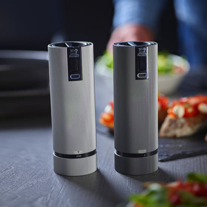 Peugeot Line Duo 6" Electric Salt and Pepper Mill Set in Use