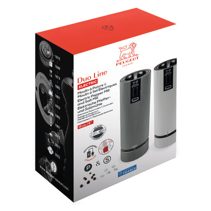 Peugeot Line Duo 6" Electric Salt and Pepper Mill Set Box