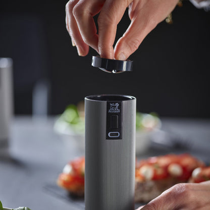 Peugeot Line Duo 6" Electric Salt and Pepper Mill Set with Easy to Open Lid for Filling