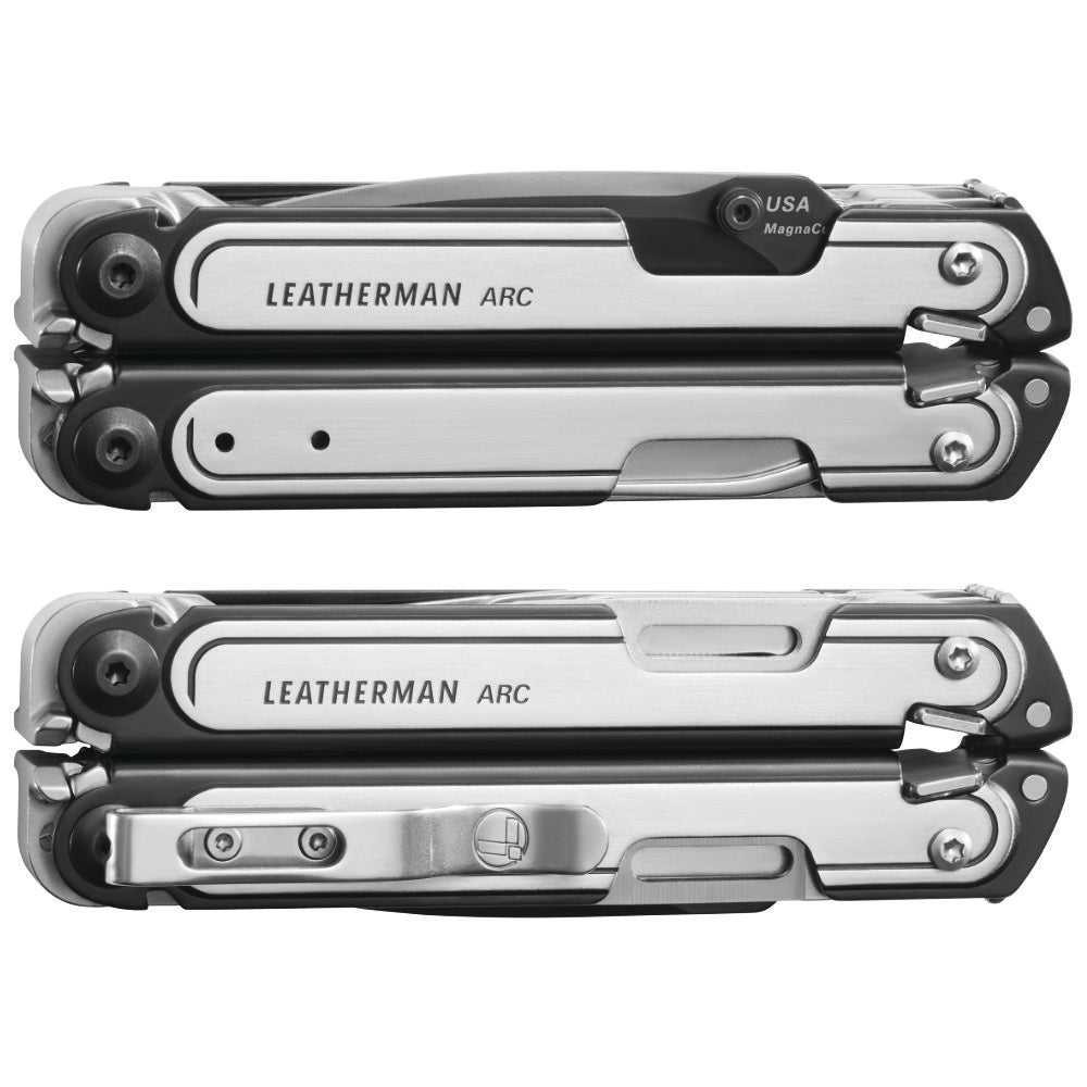 Leatherman ARC Premium Pliers Multitool with Nylon Sheath Front and Back Views