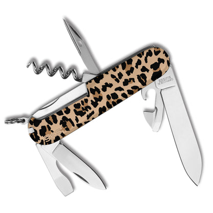 Victorinox Leopard Print Spartan Designer Swiss Army Knife with Textured Leopard Spot Patterned Handles