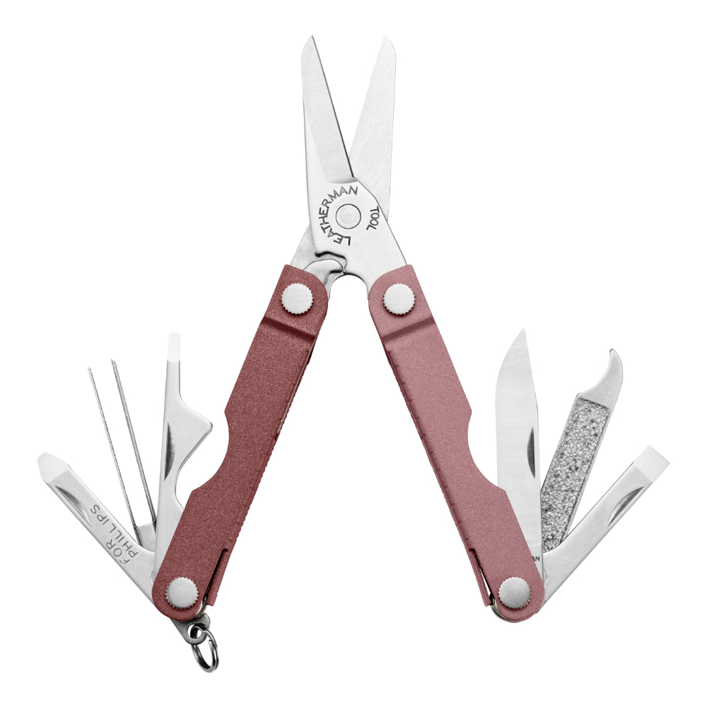 Leatherman Micra Heathered Blush with All Tools Open