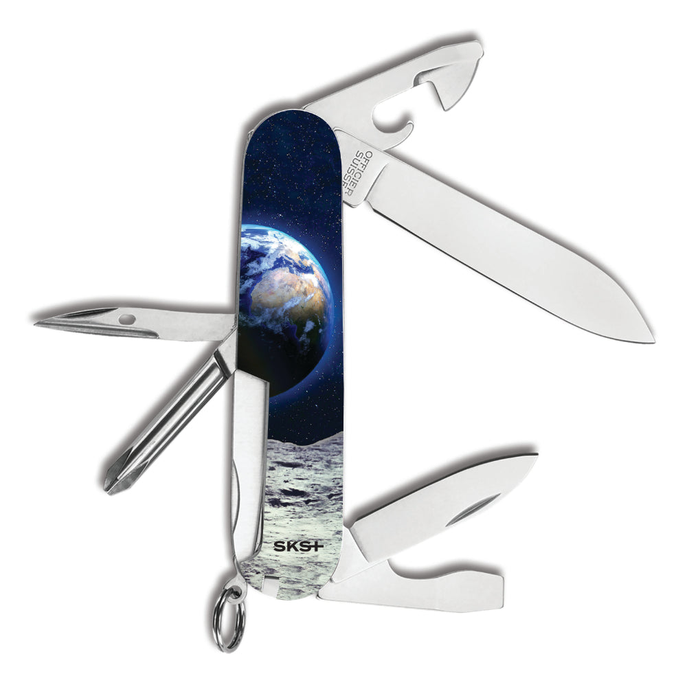 Victorinox Moon Walk Tinker Designer Swiss Army Knife Back View with Earth Rise