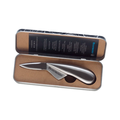 Messermeister Oyster Knife in Tin Angled View