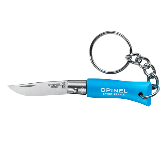 Opinel No.2 Colorama Stainless Steel Keychain Folding Knife Cyan Blue at Swiss Knife Shop