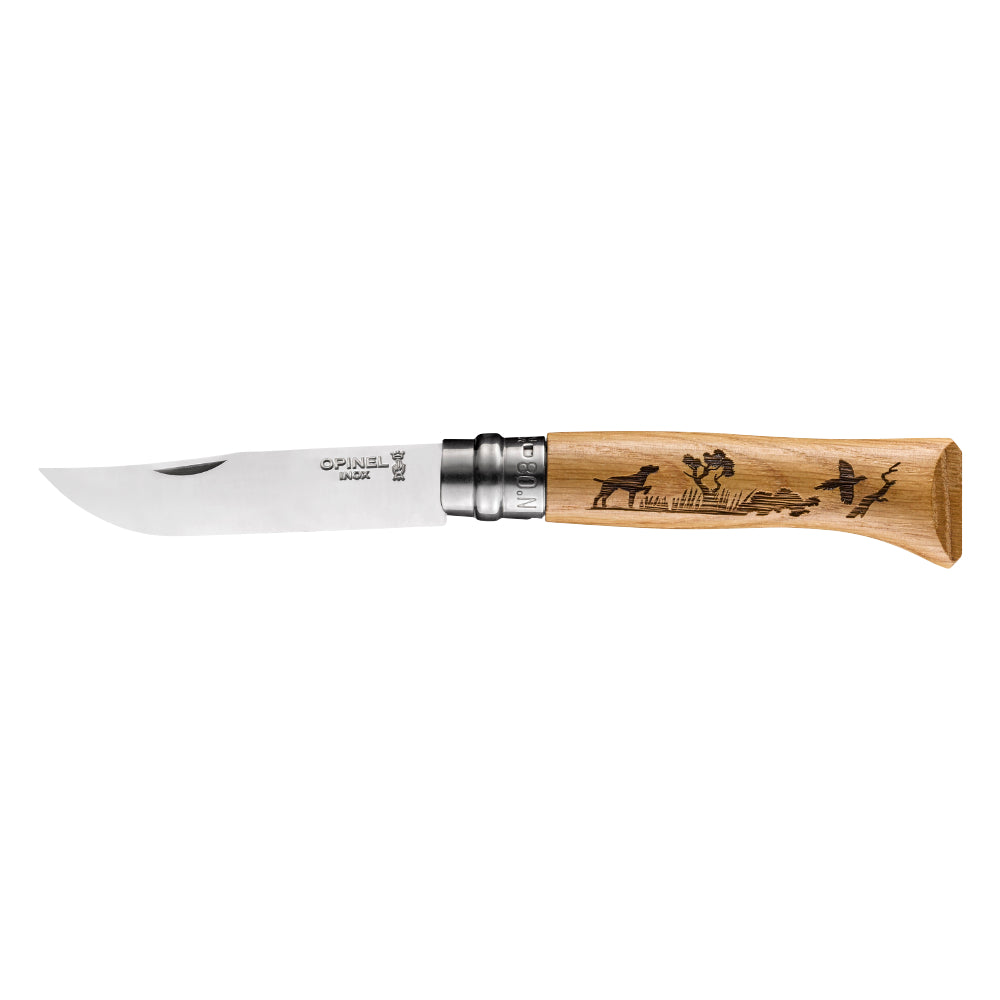 Opinel No.08 Dog Animalia Oak Folding Knife