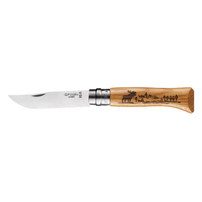 Opinel No.08 Moose Animalia Oak Folding Knife