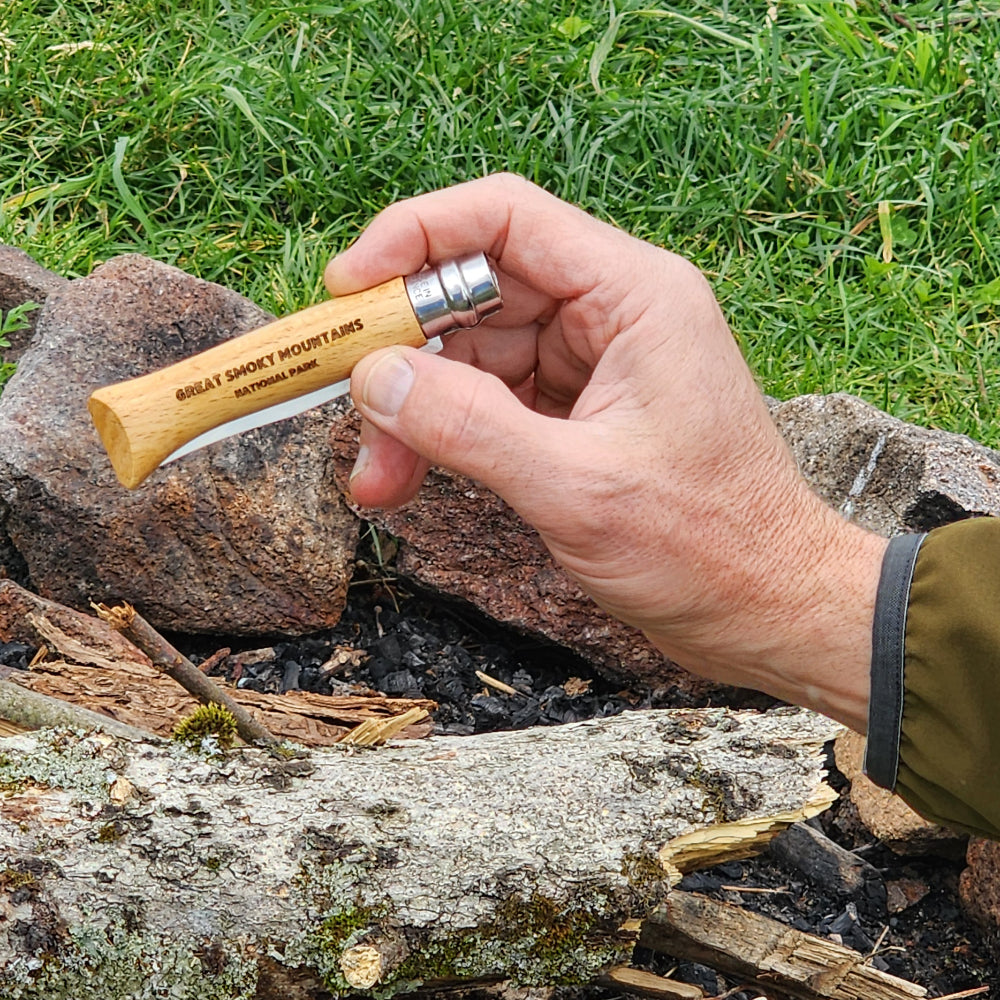 Opinel No.08 Great Smoky Mountains National Park Folding Knife with Laser Engraving