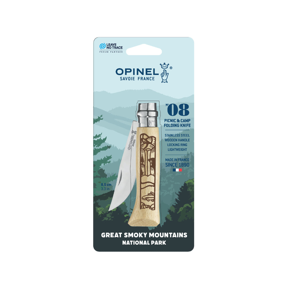 Opinel No.08 Great Smoky Mountains National Park Folding Knife Package Front