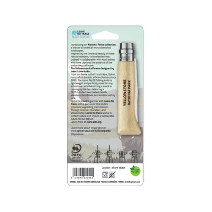 Opinel No.08 Yellowstone National Park Folding Knife Package Back