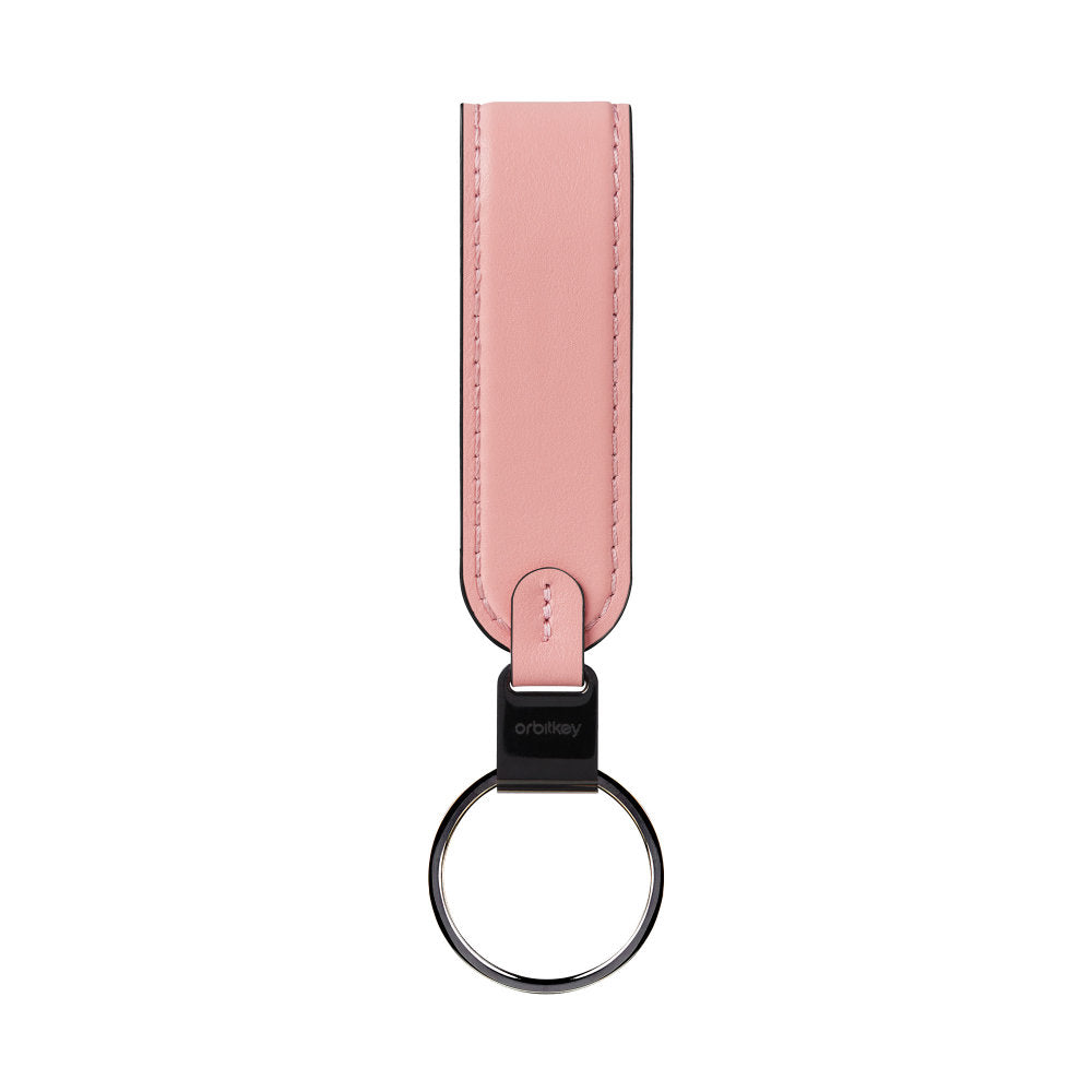 Orbitkey Loop Keychain Front View, Cotton Candy Pink