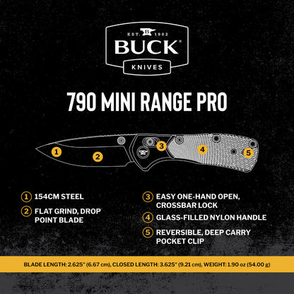 Buck 790 Mini Range Pro Lock blade Knife Features