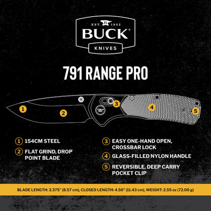Buck 791 Range Pro Lockblade Knife Features