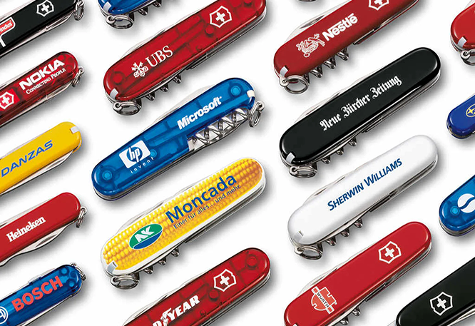 Load video: Behind the Scenes of Victorinox Swiss Army Knife custom imprints.