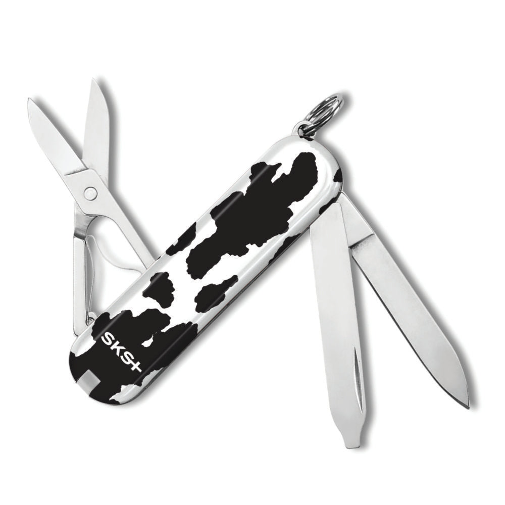 Back Side of Cow Print Classic SD Exclusive Swiss Army Knife