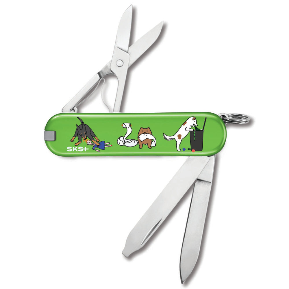 Victorinox The Dog Did It Classic SD Designer Swiss Army Knife with Mischievous Pups