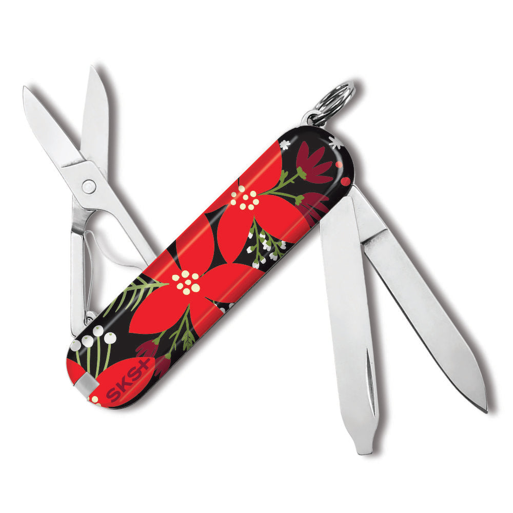 Victorinox Poinsettia Classic SD Designer Swiss Army Knife Back View