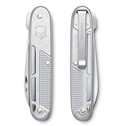 Victorinox Onefold Alox Swiss Army Knife Silver Front and Back Closed