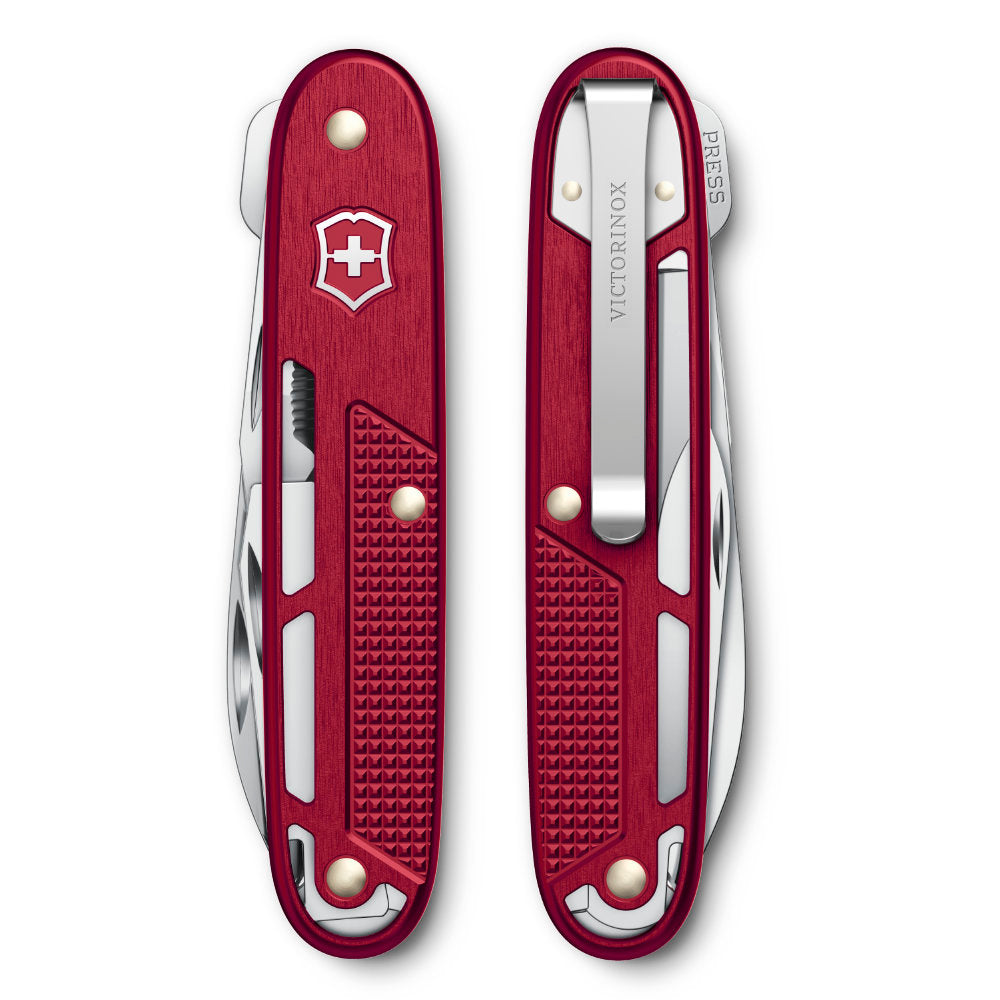 Victorinox Synergy Alox Swiss Army Knife Red Front and Back Closed