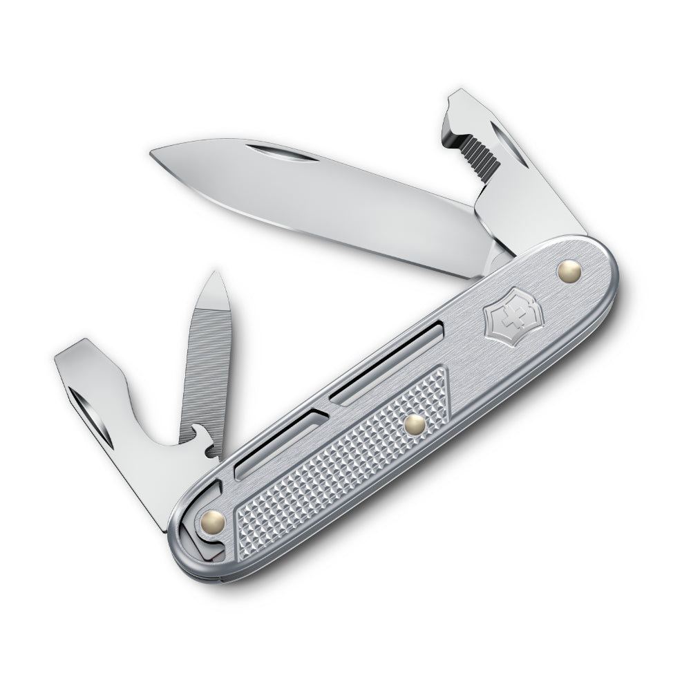 Victorinox Synergy Alox Swiss Army Knife Silver Open