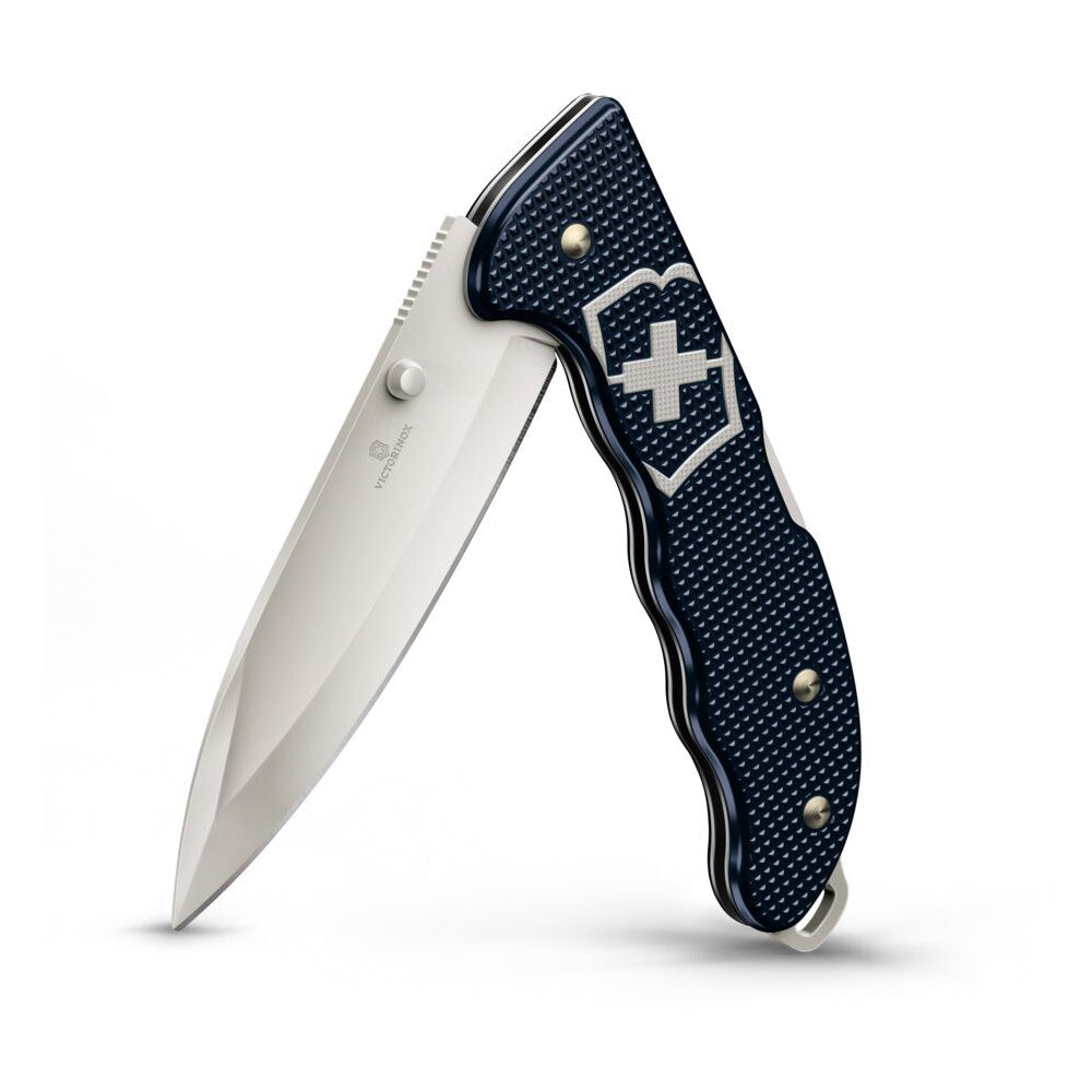 Victorinox Evoke Alox Dark Blue Lockblade Swiss Army Knife Partially Open