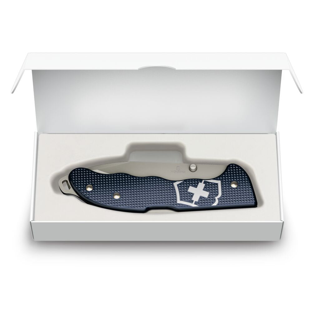 Victorinox Evoke Alox Dark Blue Lockblade Swiss Army Knife in Open Box