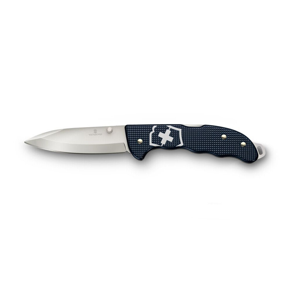 Victorinox Evoke Alox Dark Blue Lockblade Swiss Army Knife Locked Open