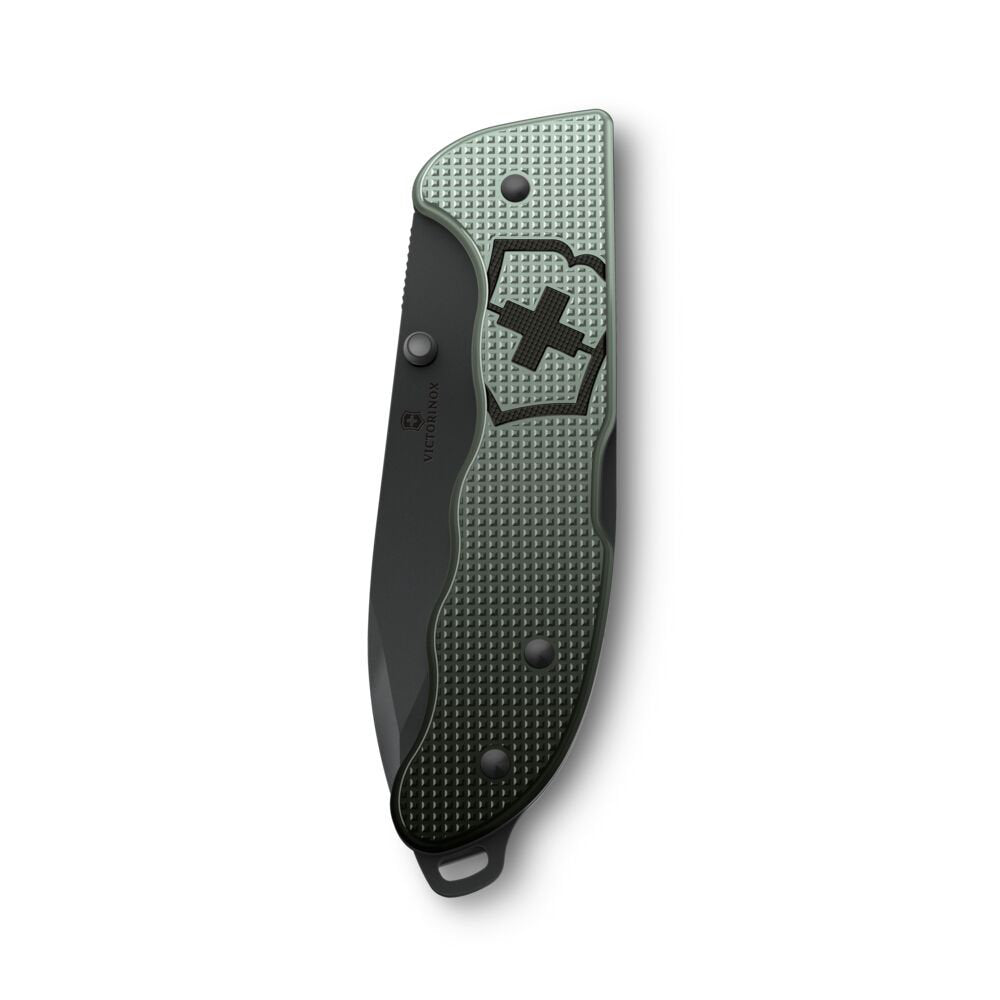 Victorinox Evoke BS Ice and Grey Alox Lockblade Swiss Army Knife with Clip Fully Folded Closed