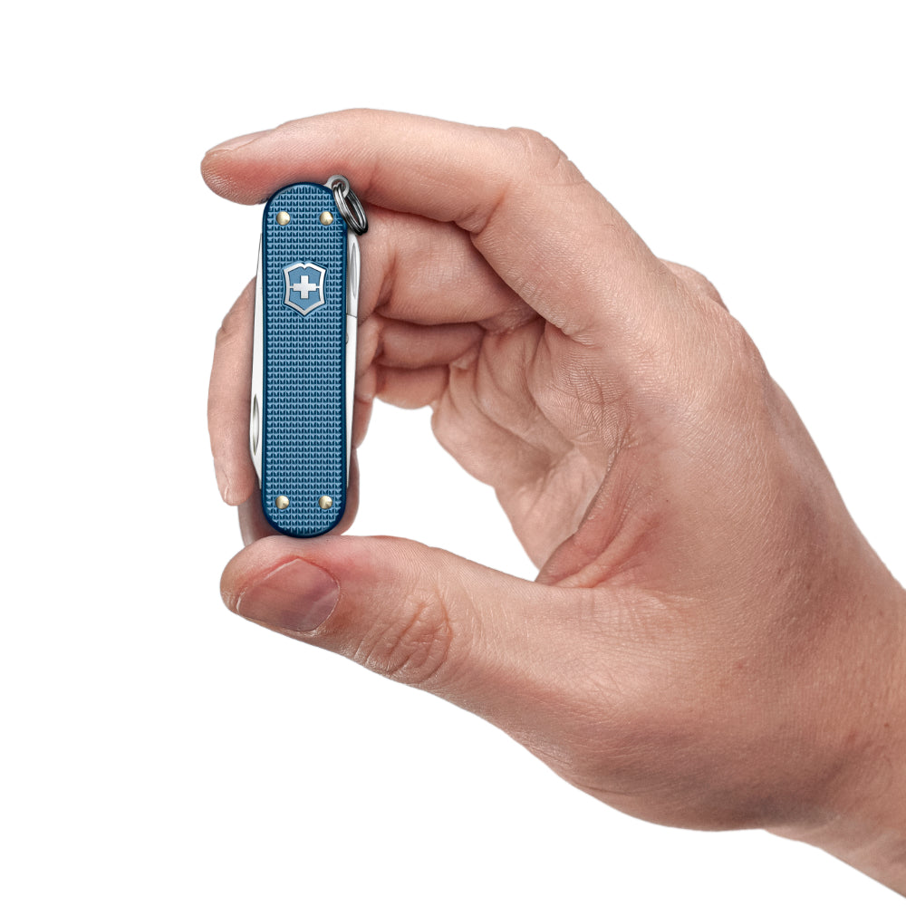 Victorinox Glacial Blue Classic SD Alox 2026 Limited Edition Swiss Army Knife in Hand