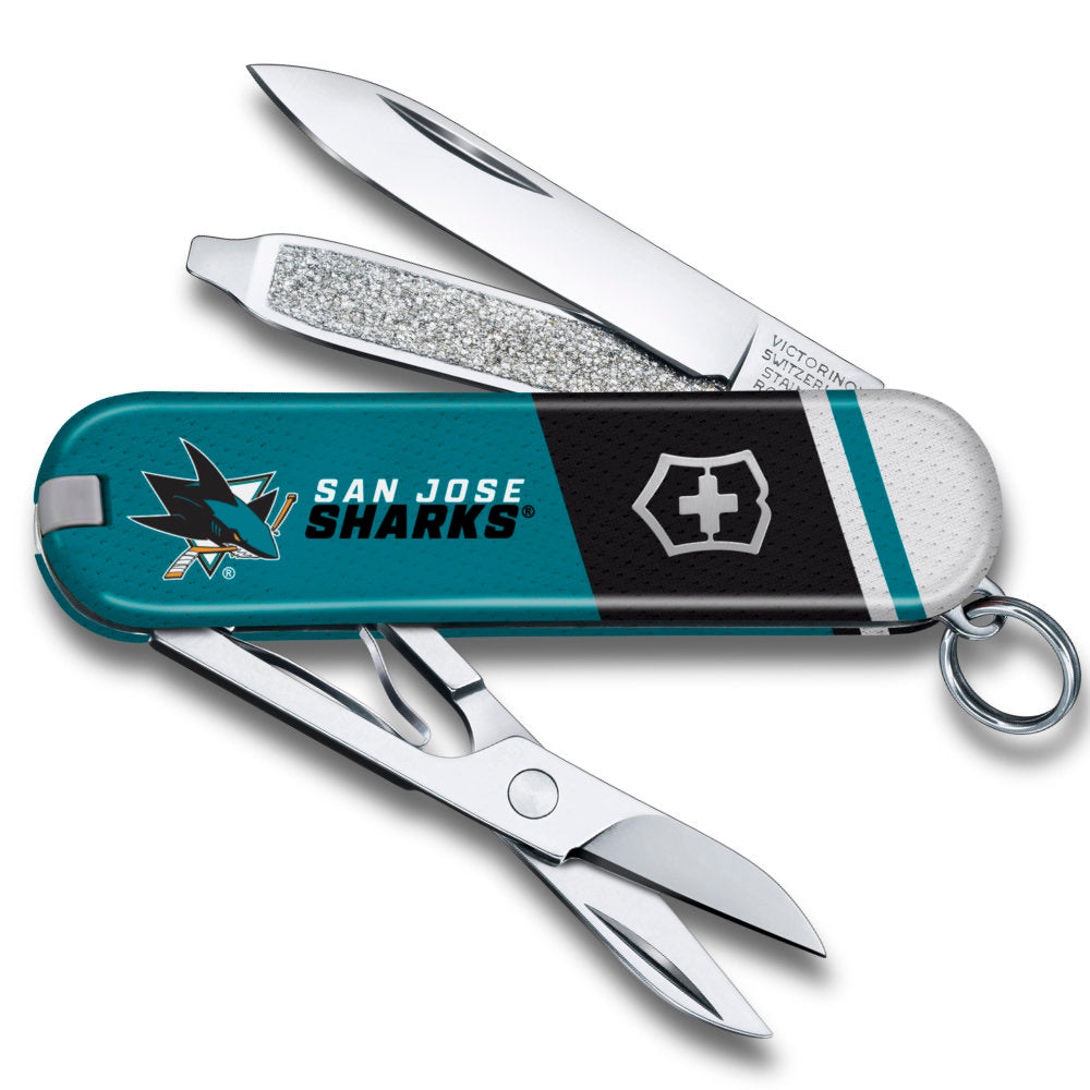 Victorinox NHL San Jose Sharks Classic SD with Tools Open