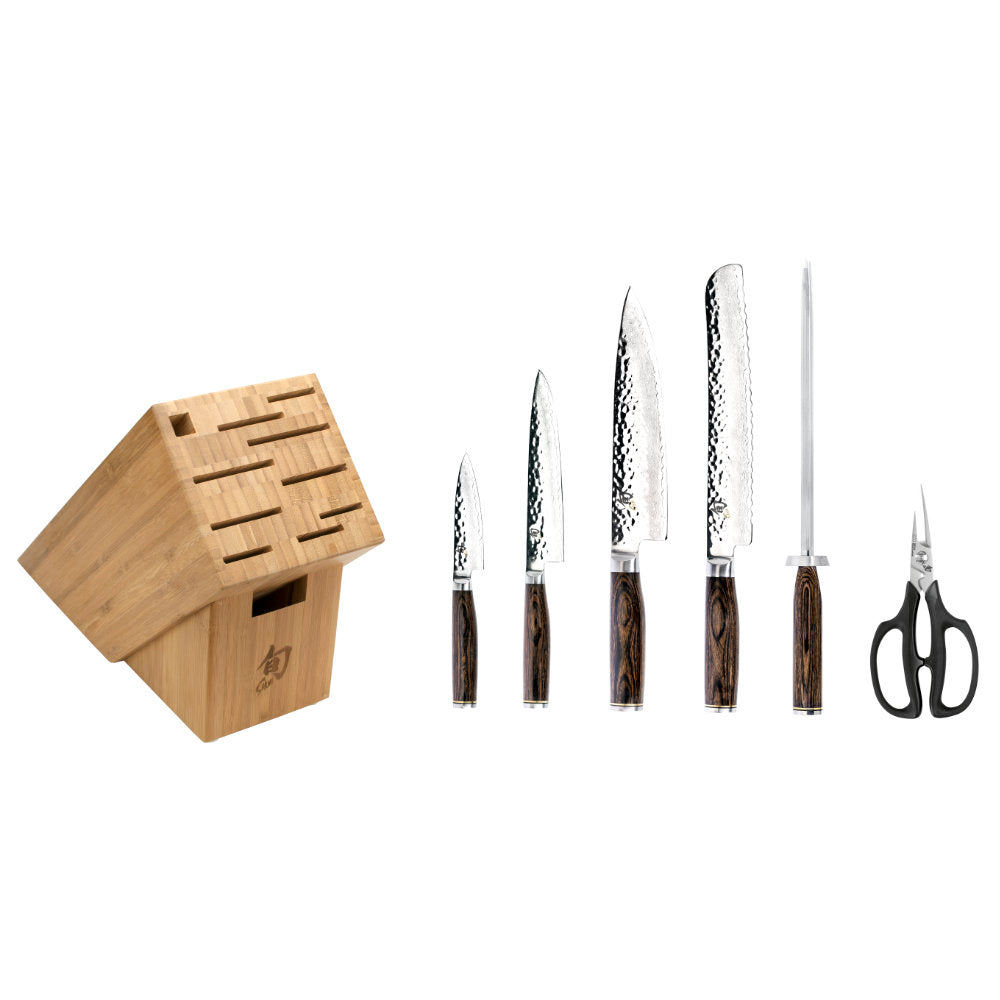 Shun Premier 7-Piece Essential Knife Block Set Elements